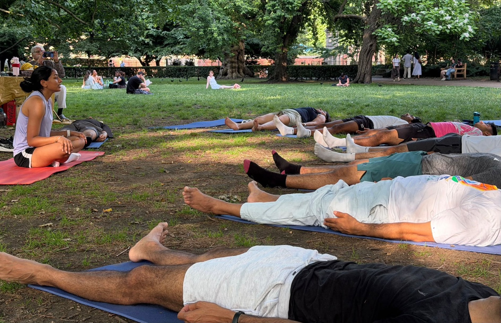 Relaxation at an outdoor group session